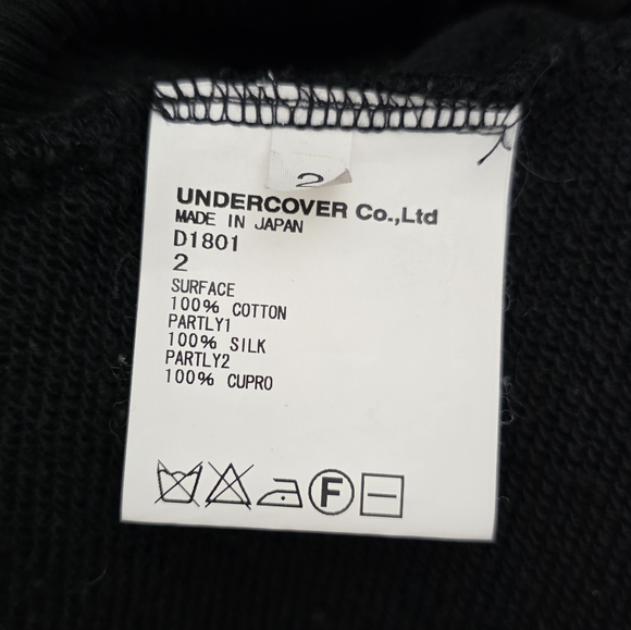 UNDERCOVER Undercoverism 2 Black Goth Hoodie Cotton Silk Jun Takahashi D1801 - Picture 8 of 11